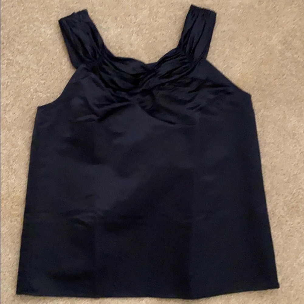 Blue tank with bow back